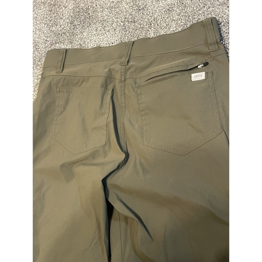 Orvis Mens Tech Performance Pants 34x32 Olive Brown Stretch Hiking Fishing - Picture 4 of 9